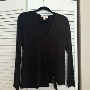 Like new Michael Kors long sleeve black cross over top